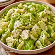 Salt and Pepper Boiled Cabbage: Tender
