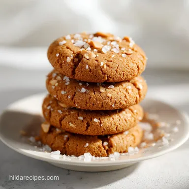 3-Ingredient Peanut Butter Cookie with Sea Salt in 15 Minutes Recipe Card