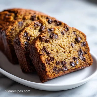 4 Ingredient Banana Bread with Chocolate for 10 Servings