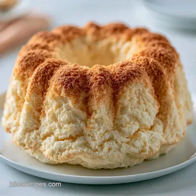 Angel Food Bundt Cake for 16 Servings Recipe Card