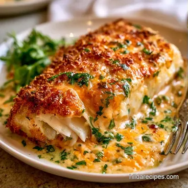 Baked Cod with Boursin Cheese for 4 Recipe Card