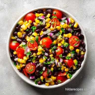 Black Bean Corn Salad Recipe in 15 Minutes Recipe Card