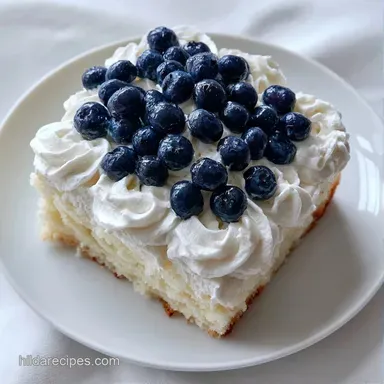 Blueberry Angel Food Cake Dessert for 12 Recipe Card