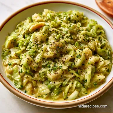 Boiled Cabbage with Butter for 4 Servings Recipe Card