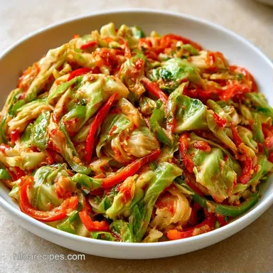 Boiled Cabbage with Peppers in 35 Minutes Recipe Card