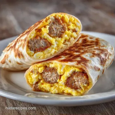Breakfast Egg Burrito in 30 Minutes Recipe Card