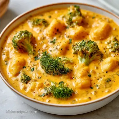 Creamy Broccoli Cheddar Gnocchi Soup