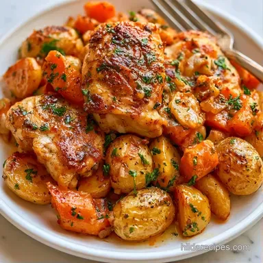 Budget Fall Chicken Dinner: One-Pan Recipe Card