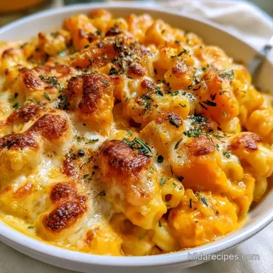 Butternut Squash Pasta Bake for 8 Servings Recipe Card