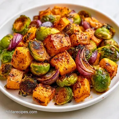 Butternut Squash Sheet Pan Dinner for 4 Recipe Card
