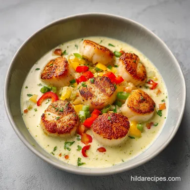 Seared Scallops Cajun Cream Sauce in 20 Min