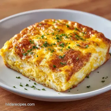 Cheesy Egg Bake for 8 Servings Recipe Card