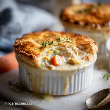Chicken Pot Pie Recipe with Cream for 6 Servings