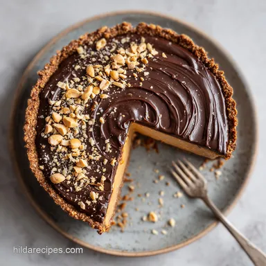 Chocolate Peanut Butter Caramel Mousse Pie for 10 Servings Recipe Card