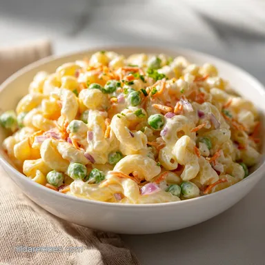 Classic Macaroni Salad Recipe for 10 Servings Recipe Card