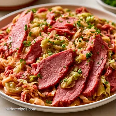 Corned Beef and Cabbage for 8 Servings Recipe Card