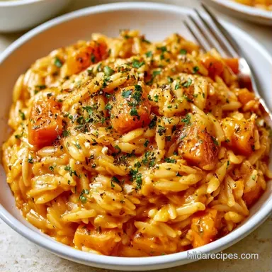 One-Pot Butternut Squash Orzo Recipe Card