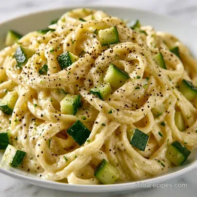 Creamy One Pot Zucchini Pasta in 30 Min Recipe Card