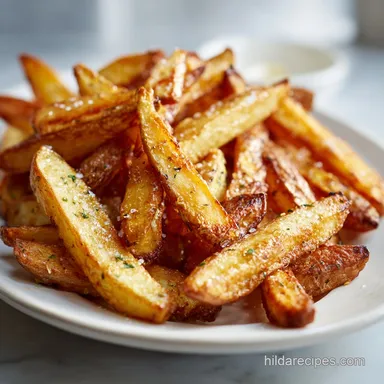 Oven Potato Fries Recipe: Baked Potato Fries for 4 Servings Recipe Card