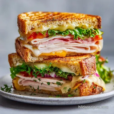 Turkey Panini with Apple and Cheddar in 16 Minutes Recipe Card