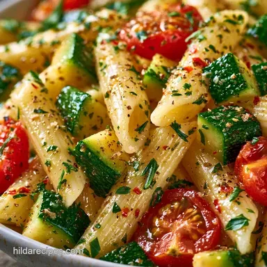 Dutch Oven Pasta with Zucchini One-Pot Recipe Card