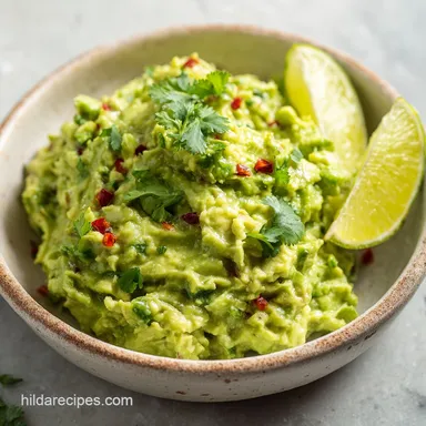 Easy Guacamole in 5 Minutes for 4 Servings Recipe Card