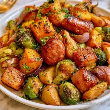 Fall Harvest Sheet Pan Dinner: 4 Servings Recipe Card