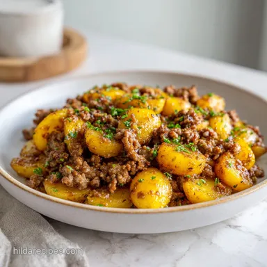 Ground Beef Recipe with Garlic and Potatoes in 30 Minutes