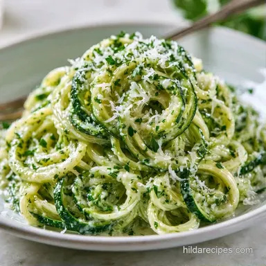 Garlic Parmesan Zoodles in 15 Minutes Recipe Card