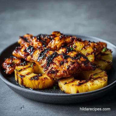 Homemade Grilled Pineapple Chicken for 4 Servings
