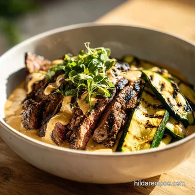 Grilled Steak Bowl with Zucchini in 25 Min
