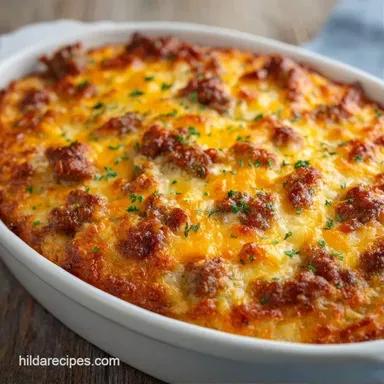 Hash Brown Breakfast Casserole: Baked Recipe Card