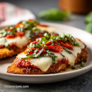 Healthy Chicken Parmesan Recipe for 4 Servings Recipe Card