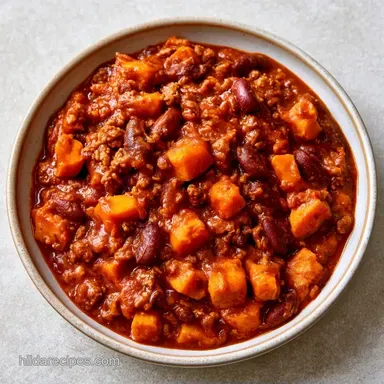 Sweet Potato Chili with Turkey Recipe Card
