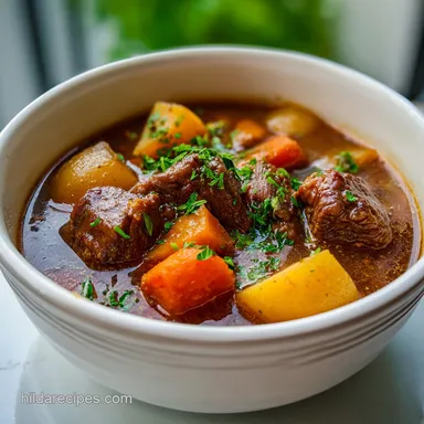 Hearty Beef Stew with Root Vegetables (Total 2h 10m) Recipe Card