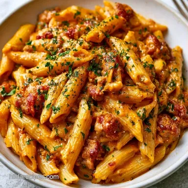 Italian Sausage Pumpkin Pasta Recipe Card