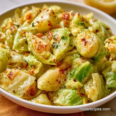Lemon Garlic Boiled Cabbage in 25 Min Recipe Card