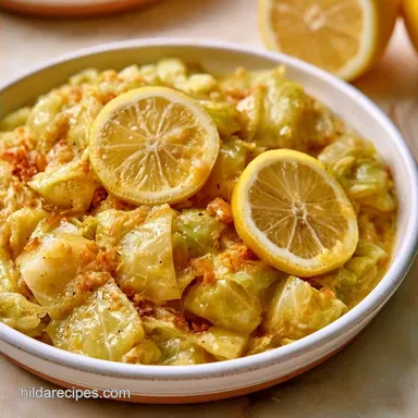 Lemon Garlic Boiled Cabbage in 25 Min