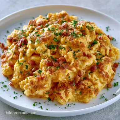 Loaded Egg Scramble for 4 Servings Recipe Card