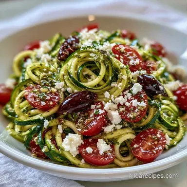Mediterranean Zucchini Noodles in 25 Min Recipe Card