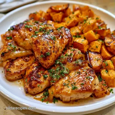 Sheet Pan Miso Chicken Sweet Potatoes Recipe Card