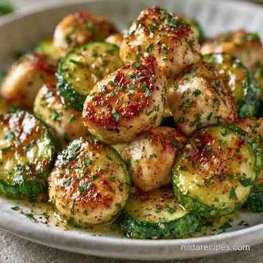One Pot Zucchini Bake with Chicken Recipe Card