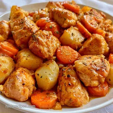 OnePot Chicken Stew with Potatoes Recipe Card