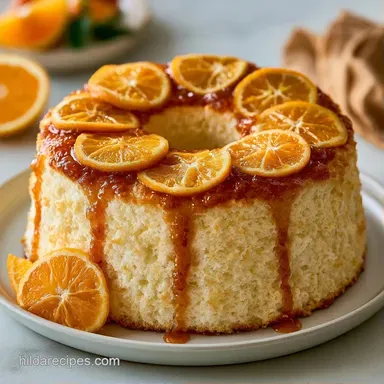 Orange Dream Angel Food Cake for 16 Recipe Card