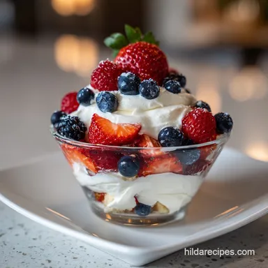 Patriotic 4th of July Dessert Idea with Mixed Berries: 4 Hours Recipe Card