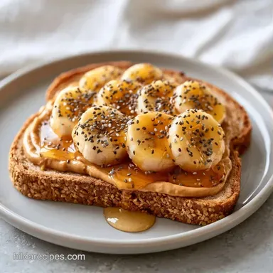 Peanut Butter Banana Toast in 5 Minutes Recipe Card