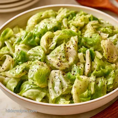 Salt and Pepper Boiled Cabbage: Tender Recipe Card
