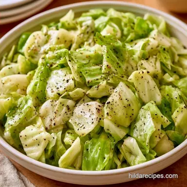 Salt and Pepper Boiled Cabbage: Tender