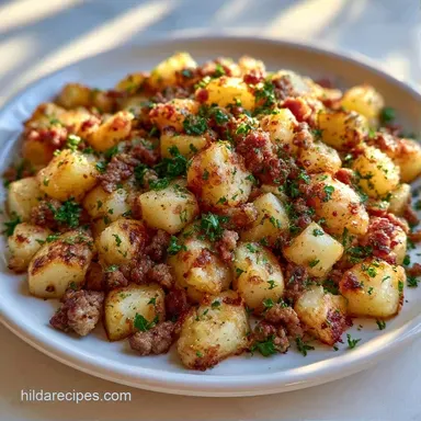 Sausage Skillet with Yukon Gold Potatoes Recipe Card