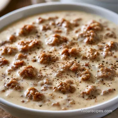 Savory Sausage Gravy in 20 Minutes Recipe Card